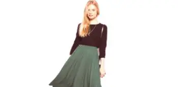 Зелена миди сукња: истакните љепоту женске силуете