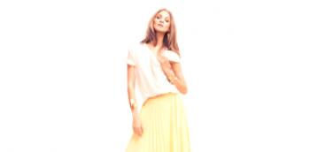 Жута набрана сукња (44 фотографије) - спектакуларан и двосмислен модел у ормару