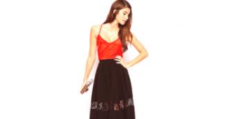 Црна црвена сукња: креирајте модерне слике